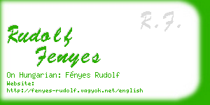 rudolf fenyes business card