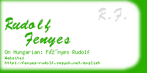 rudolf fenyes business card